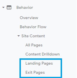 exit and landing page