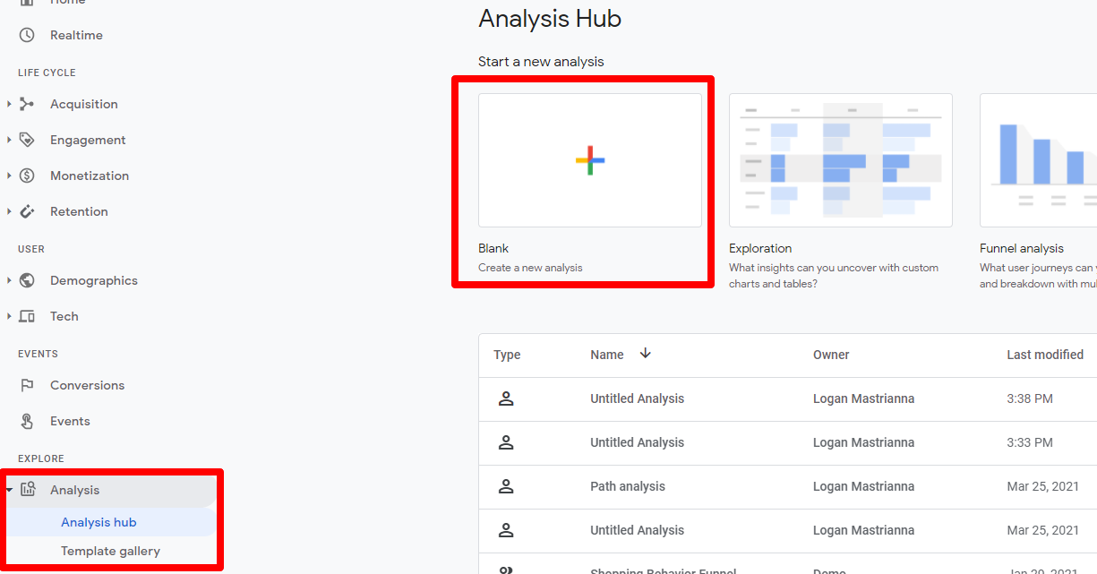 Analysis Hub در آنالیتیکس4