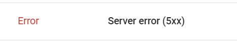 Server error 5xx در سرچ کنسول