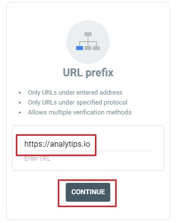 نصب سرچ کنسول از طریق URL Prefix