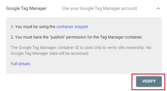 نصب سرچ کنسول به روش Google Tag Manager